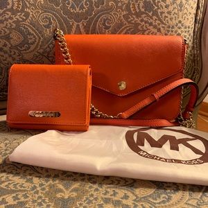 Michael Kors Med. Leather Orange Crossbody Handbag